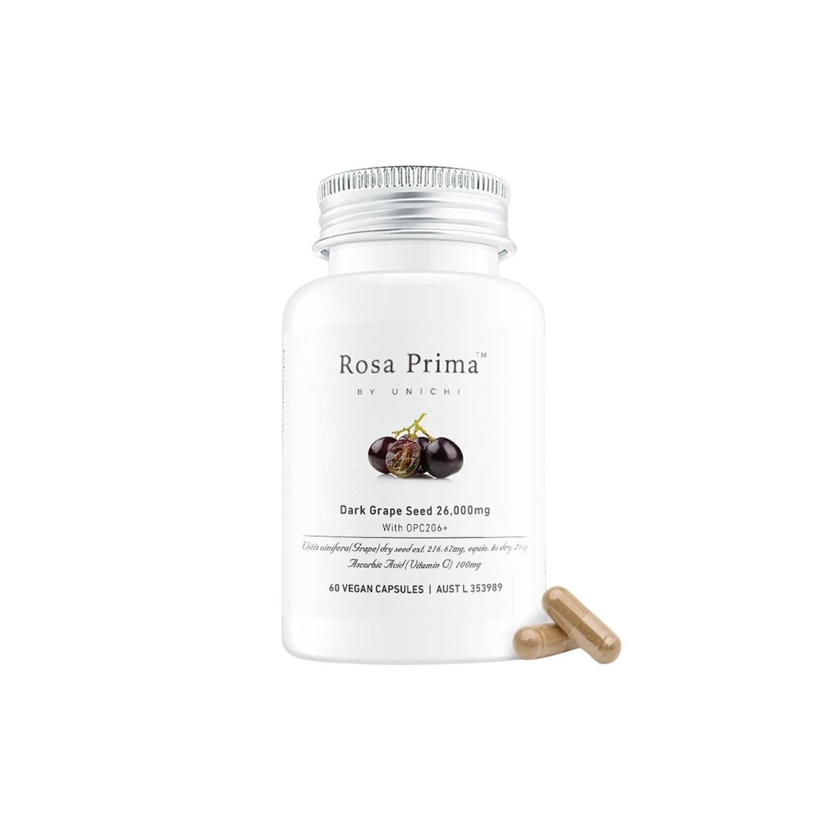 UNICHI Rosa Prima Dark Grape Seed 26000mg (60 Tablet)