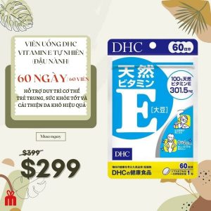 Viên uống Vitamin E tự nhiên (đậu nành) – DHC Nhật Bản 60 ngày / 60 viên