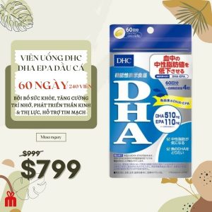 Viên uống dầu cá DHC DHA-EPA giúp bổ não – 60 ngày / 240 viên